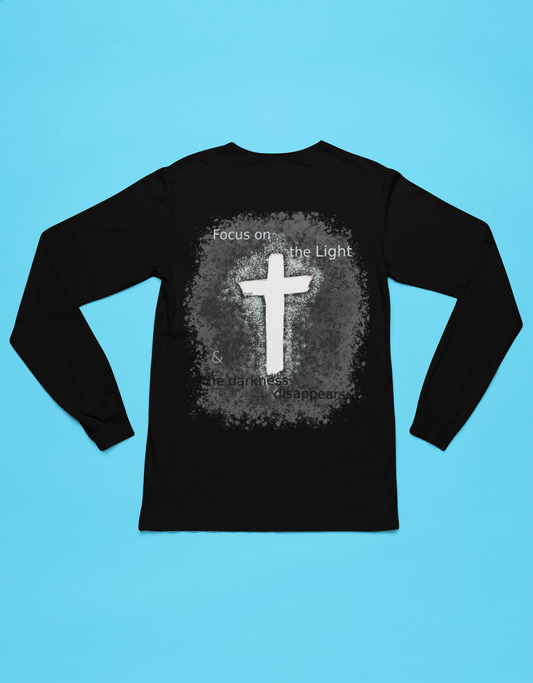 Focus on the Light Jesus Cross Long Sleeve Tee