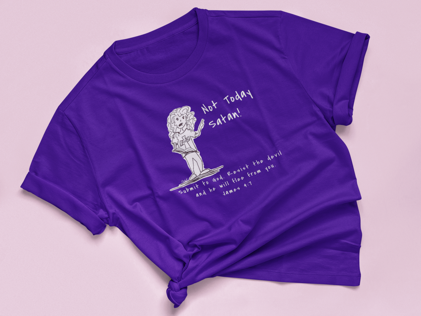 Not Today Satan Cartoon t-shirt