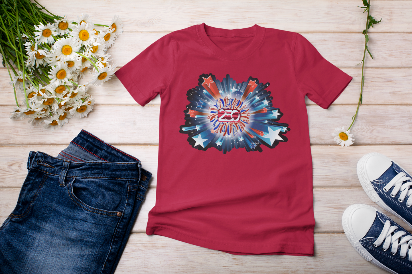 Fireworks Stars USA 250 tee