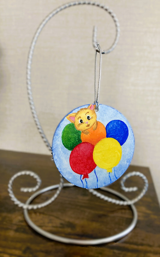 Cat Birthday Ornament, Personalized Kitten Gift