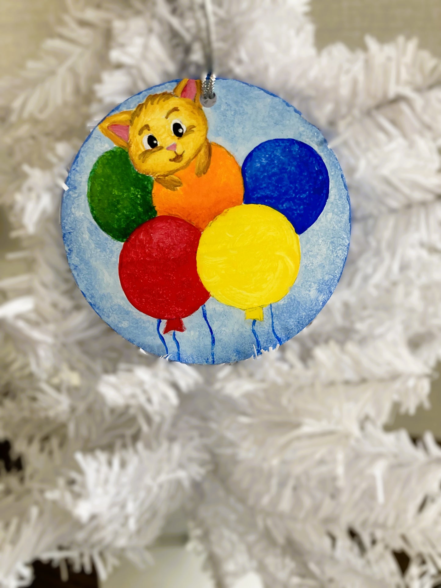 Cat Birthday Ornament, Personalized Kitten Gift