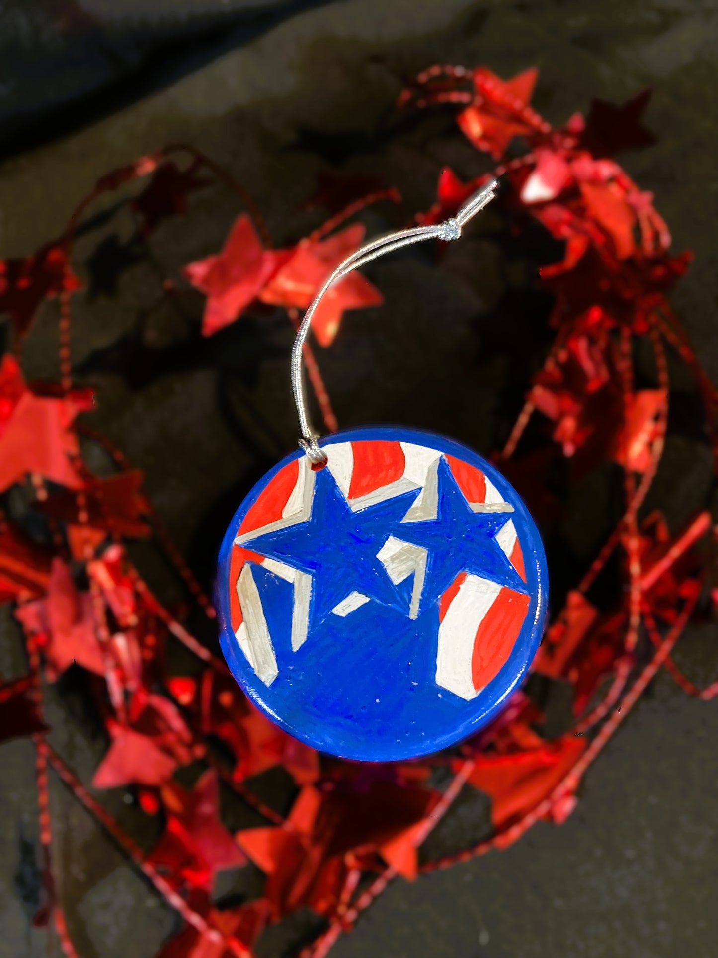 Patriotic USA Stars Ornament Art Piece
