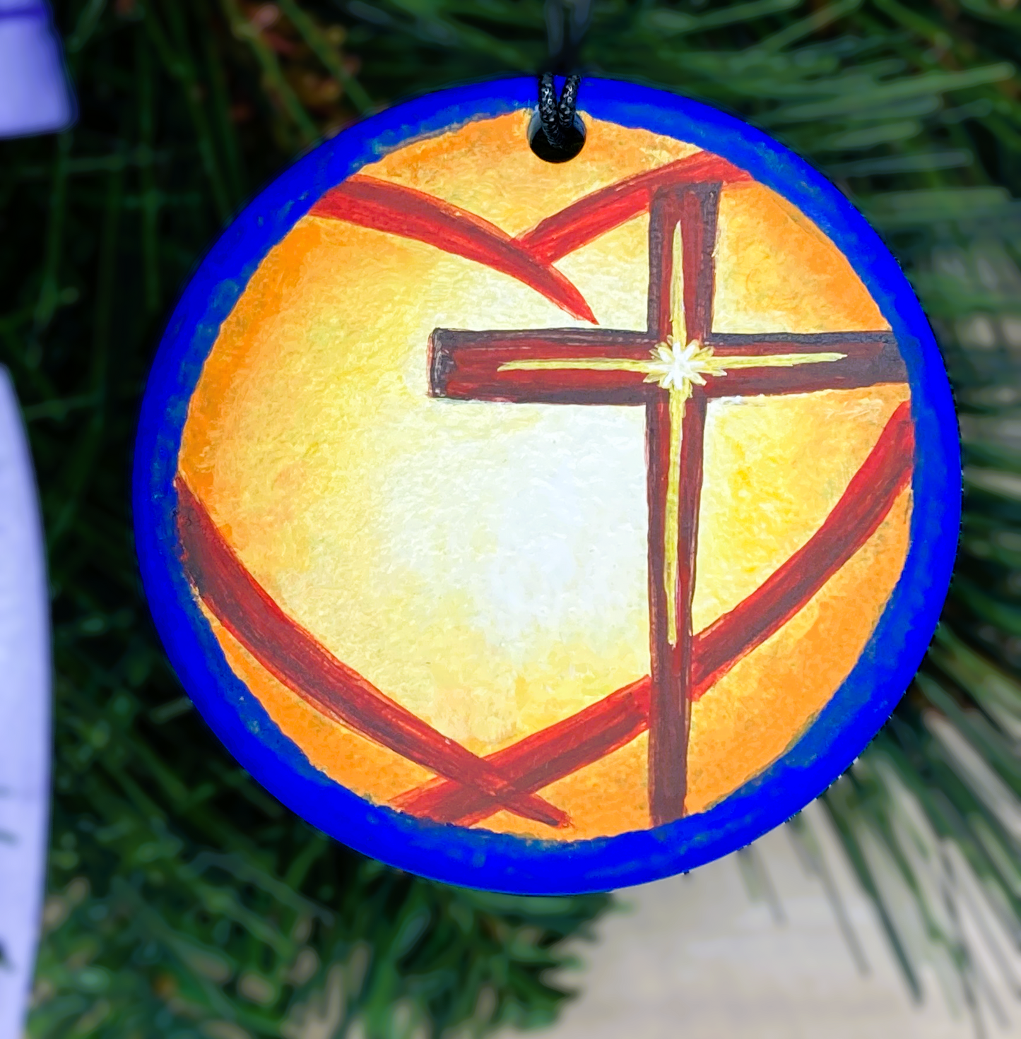 Cross Ornament, Personalized Christian Decoration