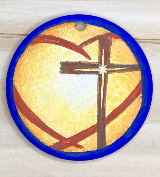 Cross Ornament, Personalized Christian Decoration