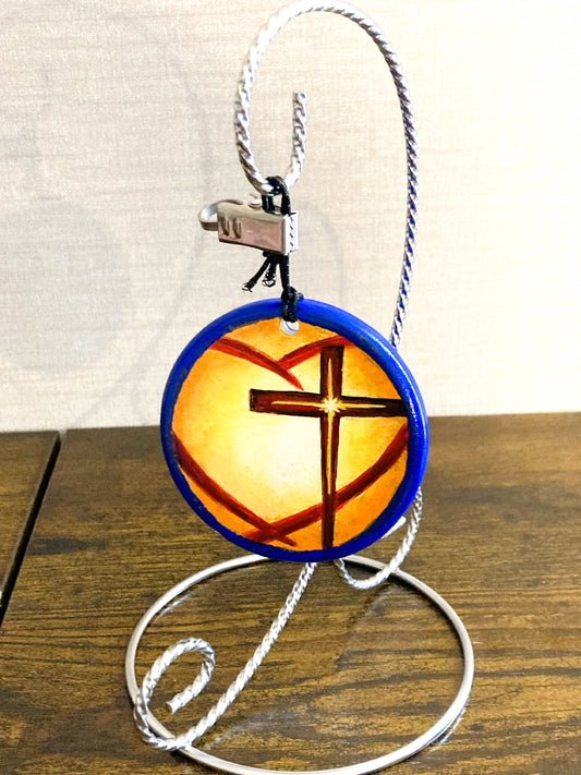 Cross Ornament, Personalized Christian Decoration