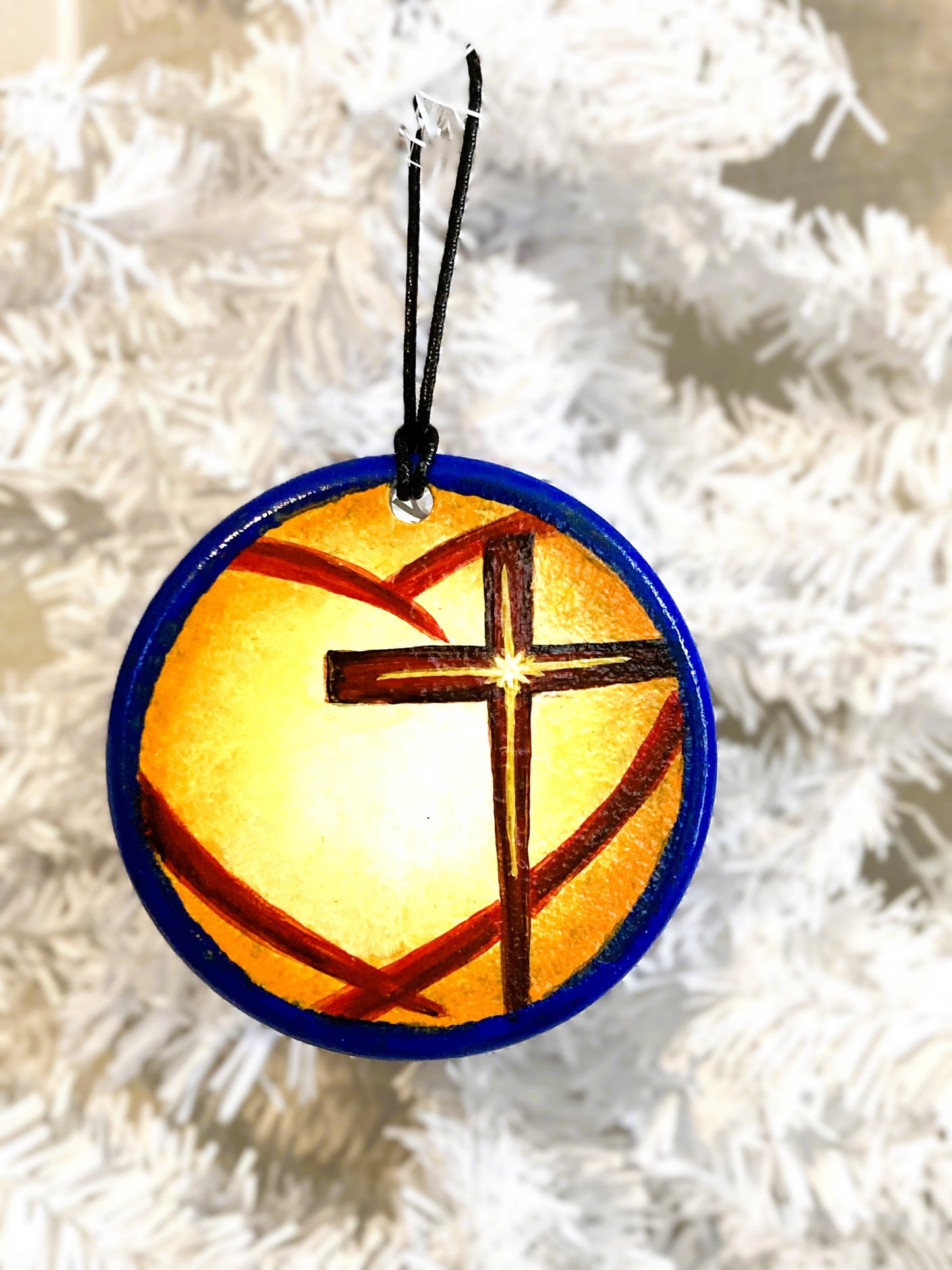 Cross Ornament, Personalized Christian Decoration