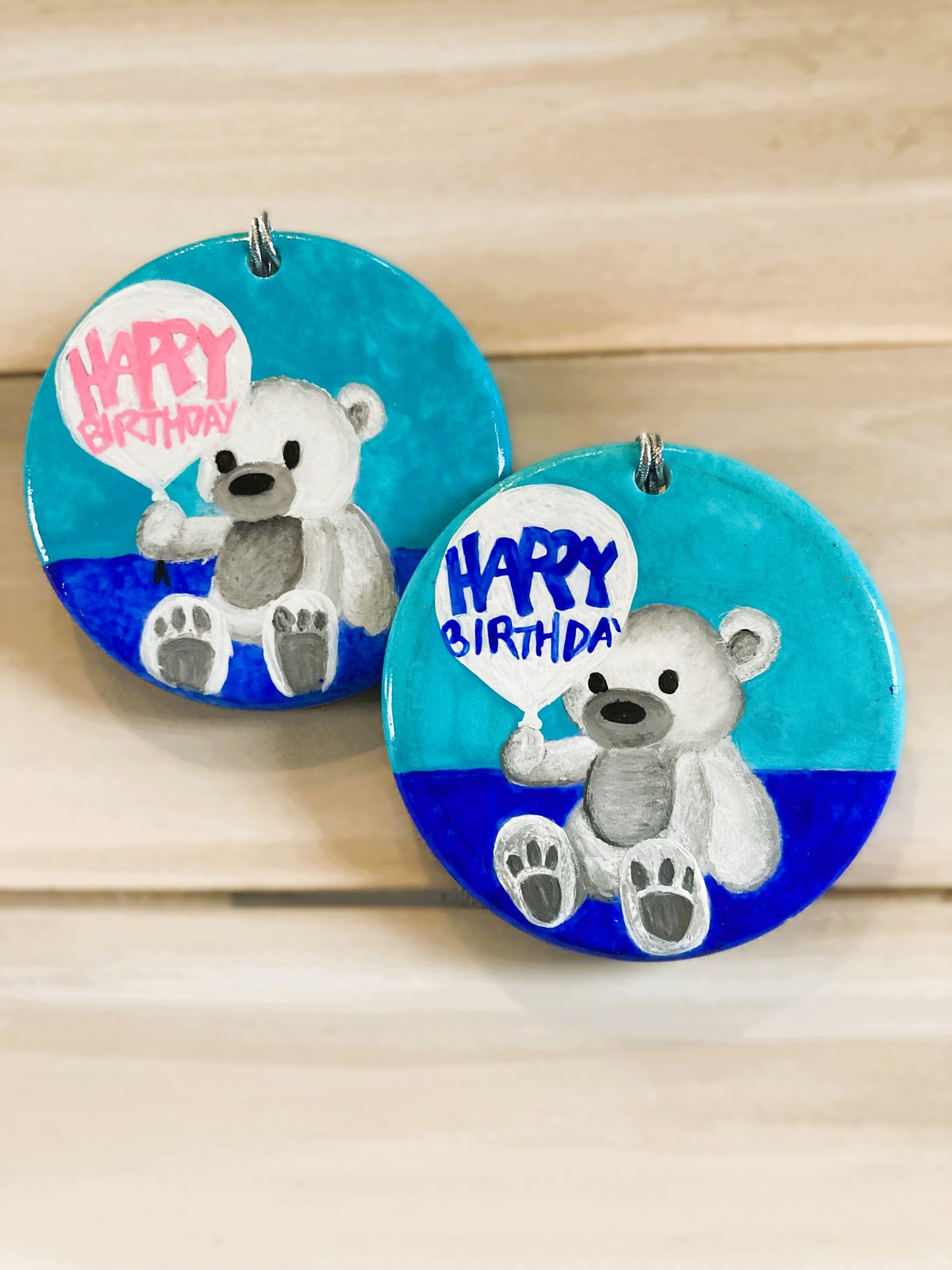 Birthday Bear Hanging Art Ornament