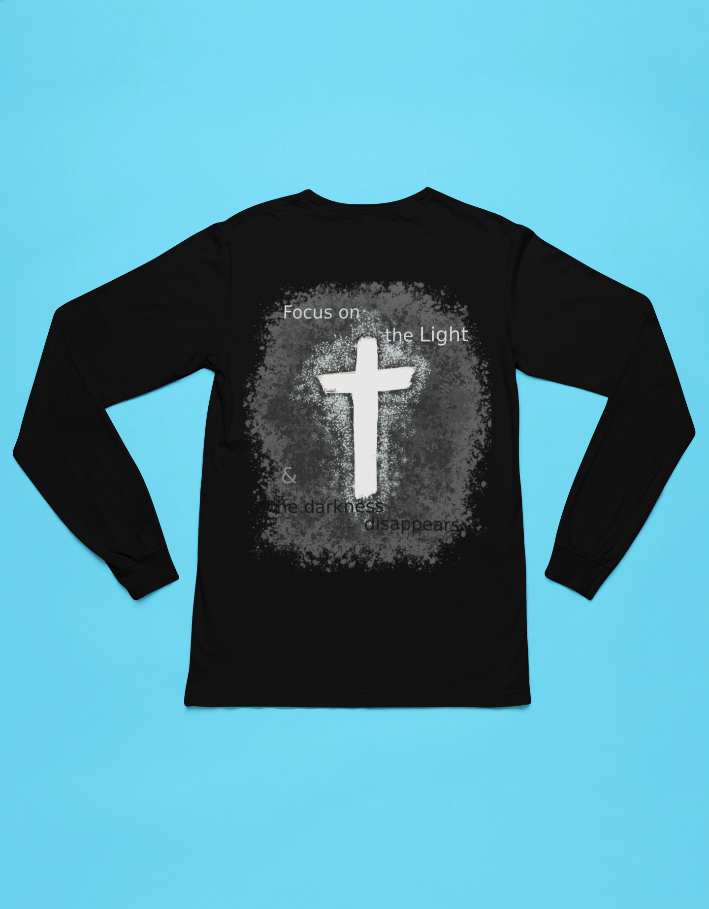 Focus on the Light Jesus Cross Long Sleeve Tee