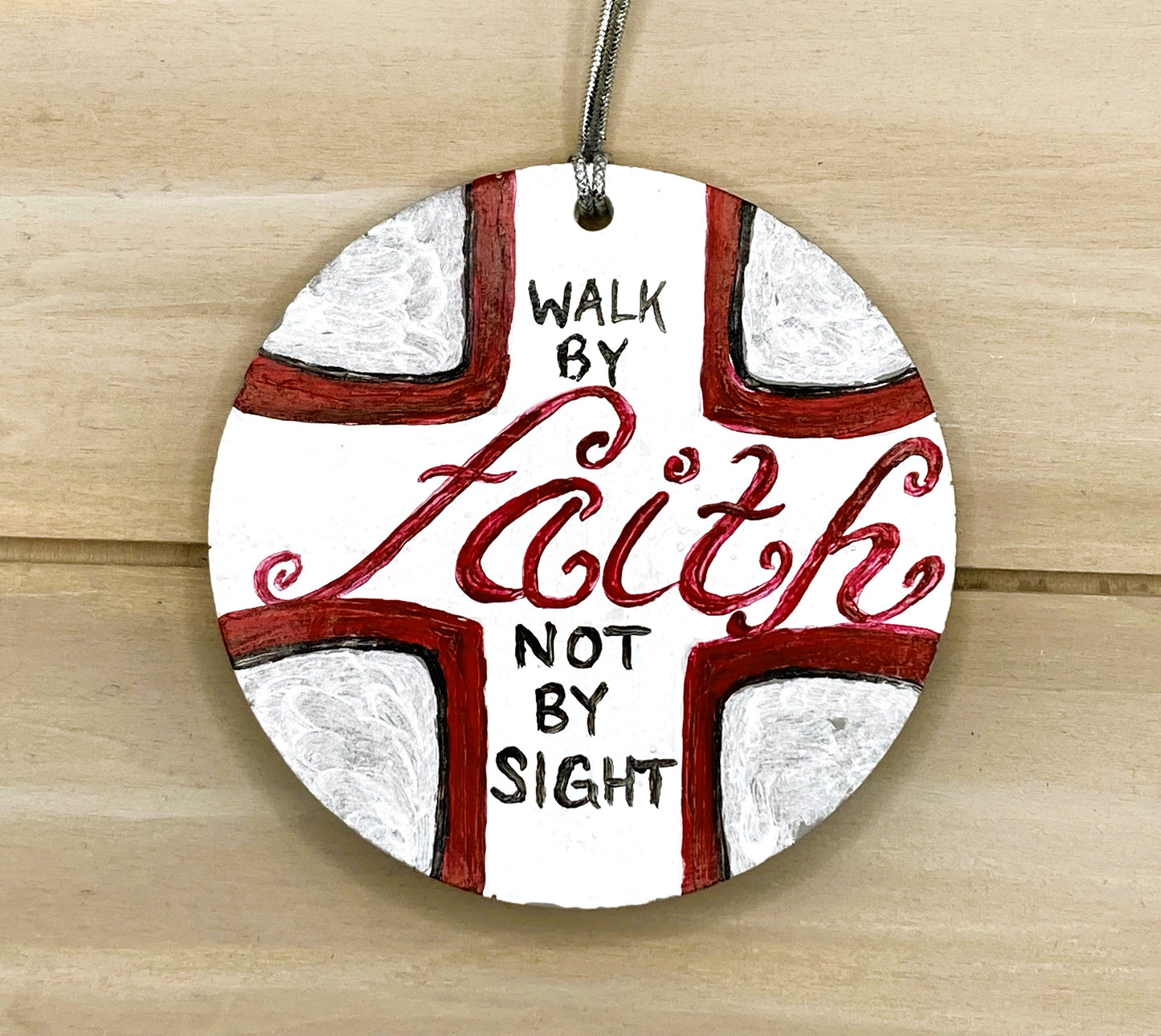 Walk By Faith Ornament Hanging Art Decoration
