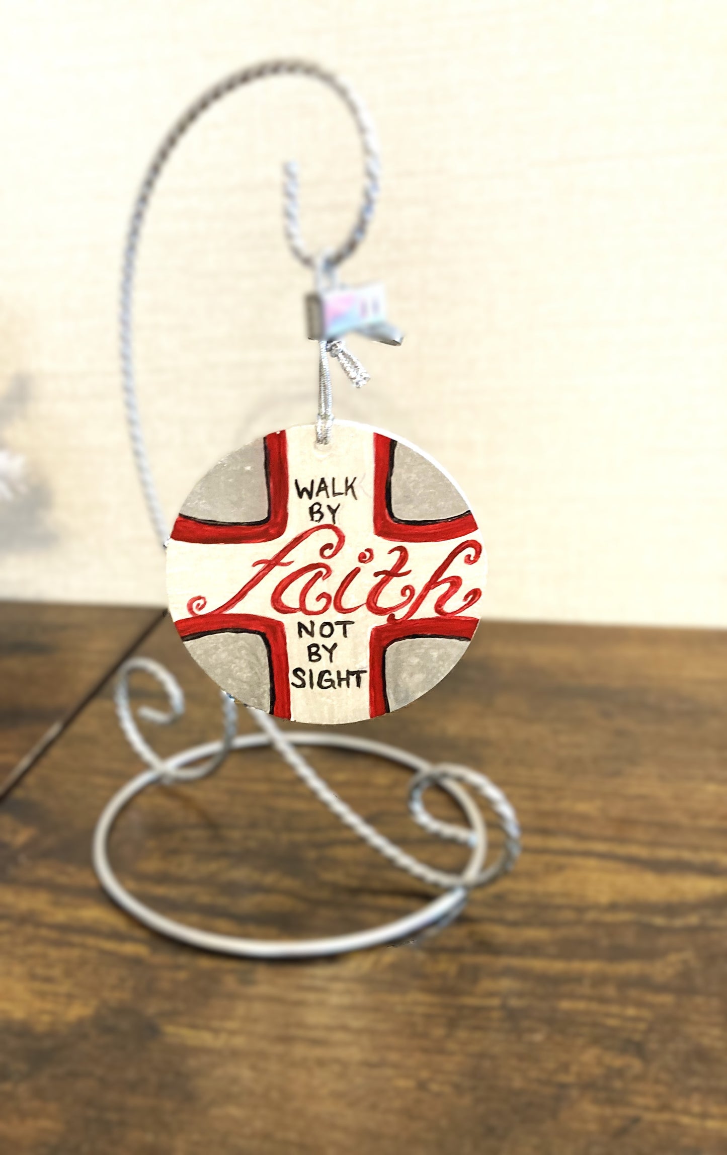 Walk By Faith Ornament Hanging Art Decoration