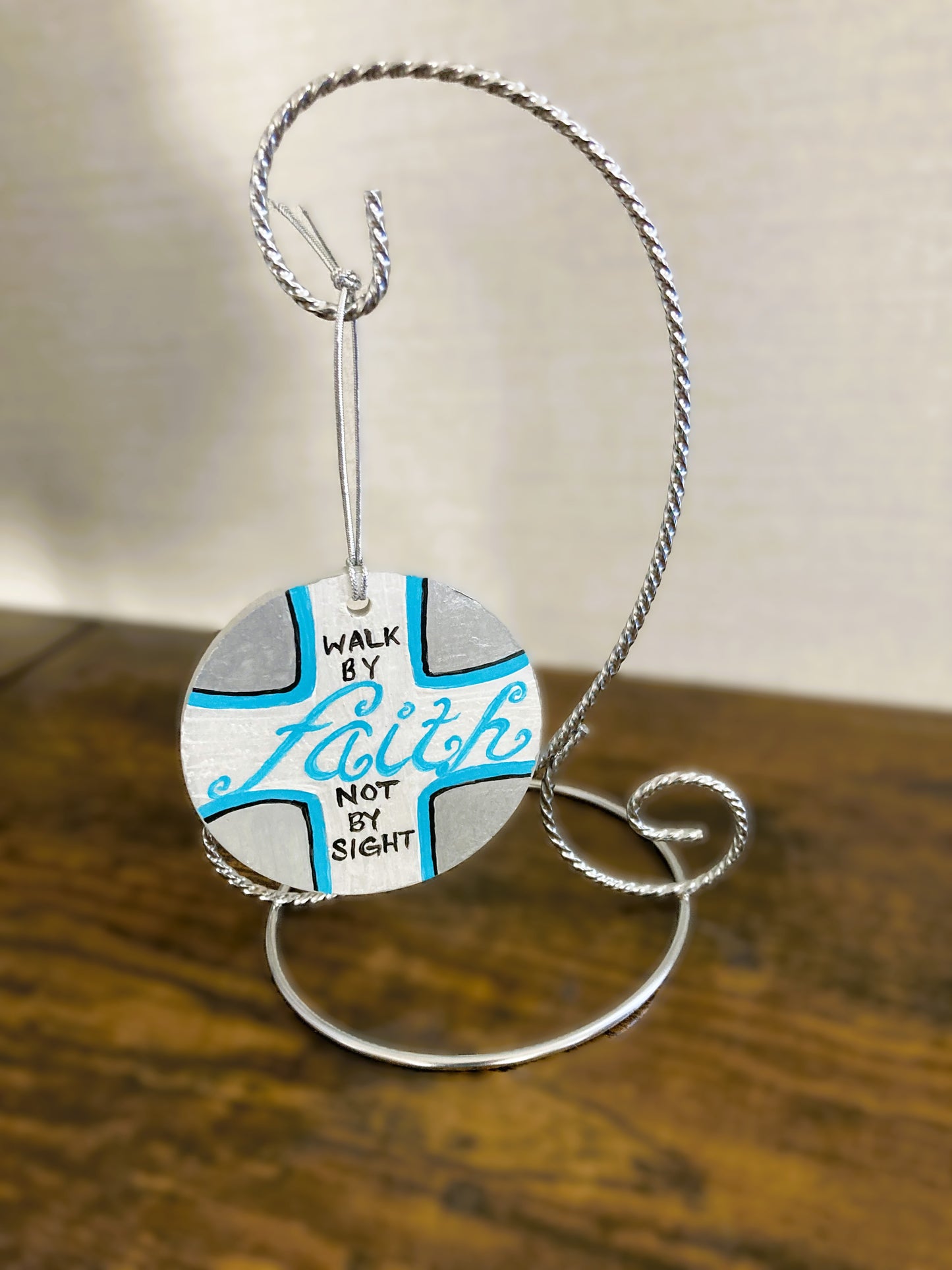 Walk By Faith Ornament Hanging Art Decoration