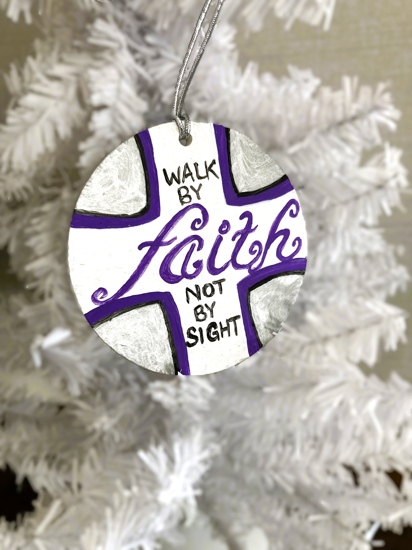 Walk By Faith Ornament Hanging Art Decoration