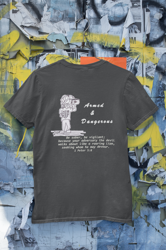 Armed & Dangerous Cartoon Christian T-shirt