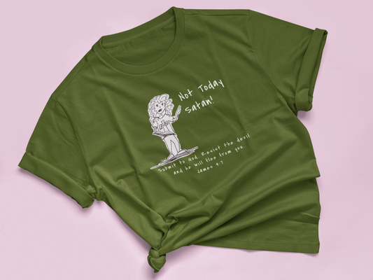 Not Today Satan Cartoon t-shirt