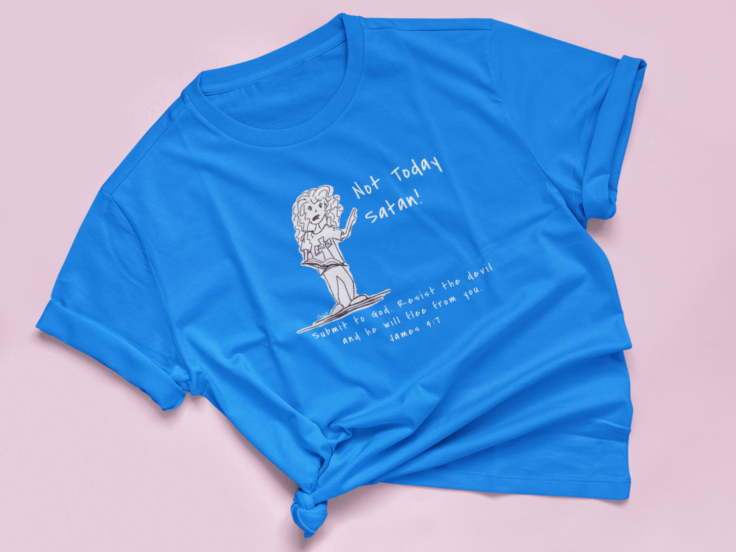 Not Today Satan Cartoon t-shirt