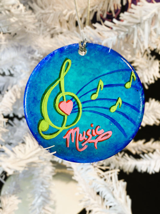 Music Treble Clef Notes Hanging Art Ornament