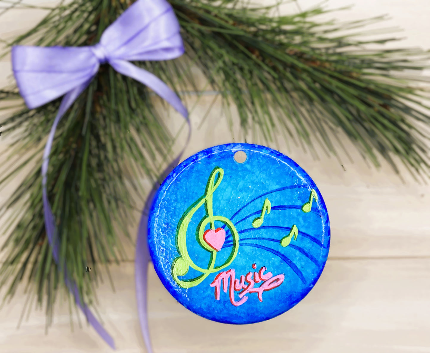 Music Treble Clef Notes Hanging Art Ornament