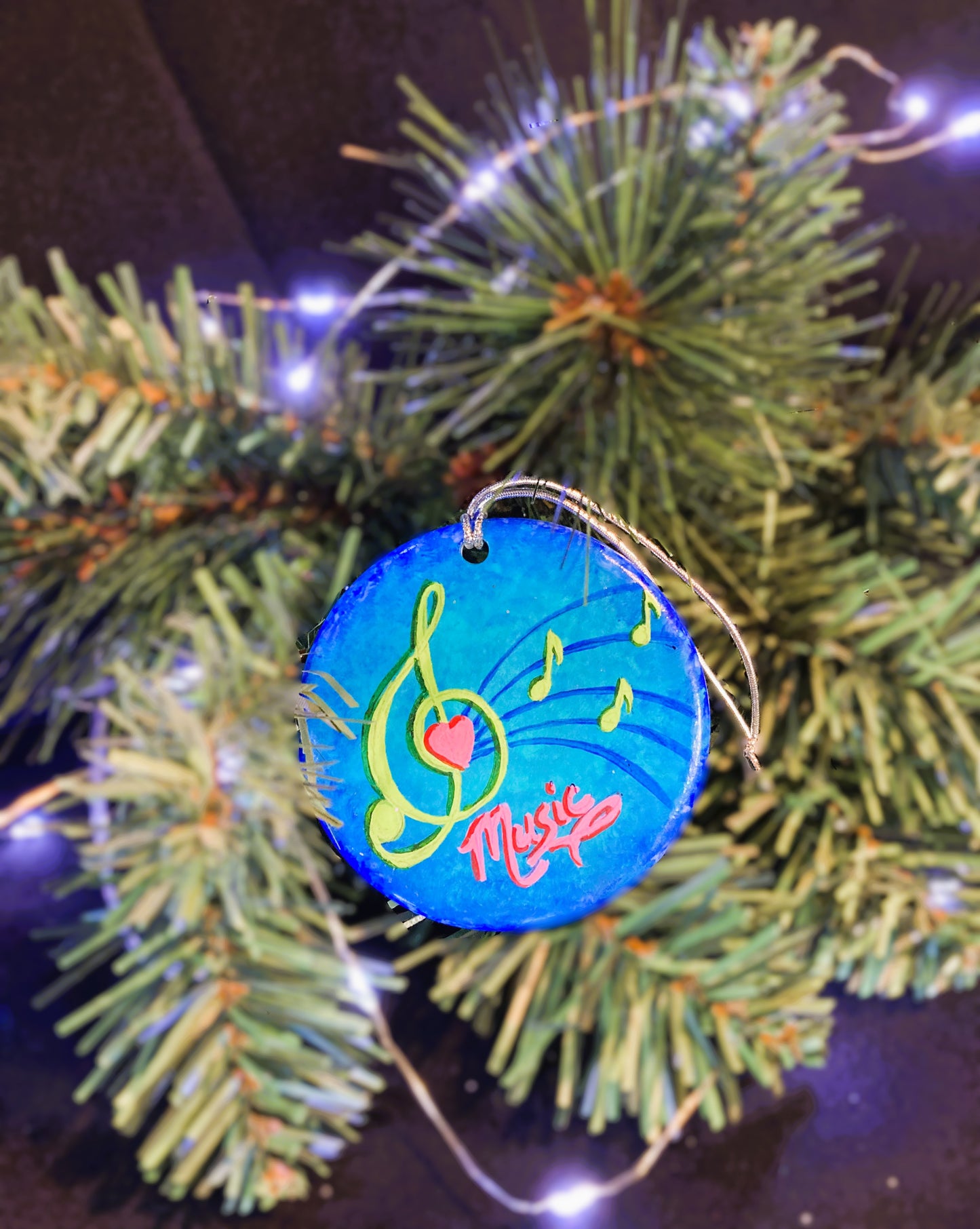 Music Treble Clef Notes Hanging Art Ornament