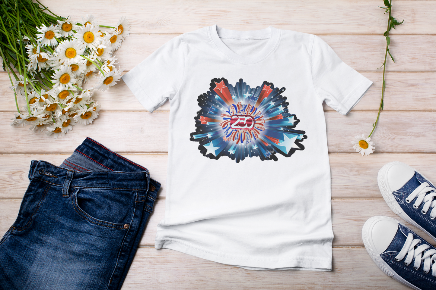 Fireworks Stars USA 250 tee